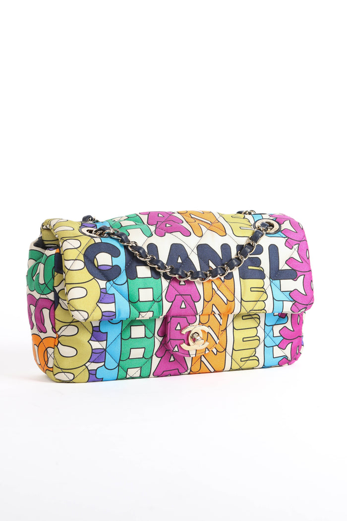 2021 Chanel Rainbow Logo Single Flap Shoulder bag
