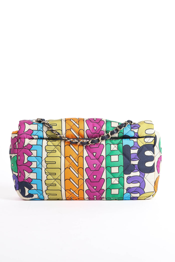2021 Chanel Rainbow Logo Single Flap Shoulder bag