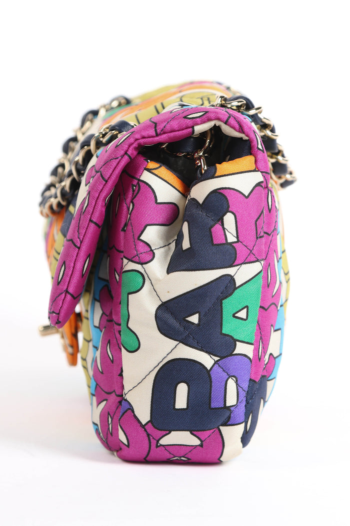 2021 Chanel Rainbow Logo Single Flap Shoulder bag