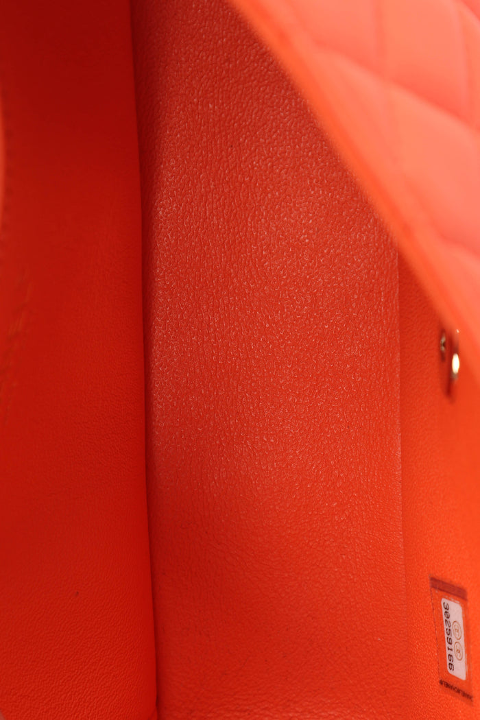 2020 Chanel Orange Lambskin Leather Mini Rectangular Flap Shoulder Bag