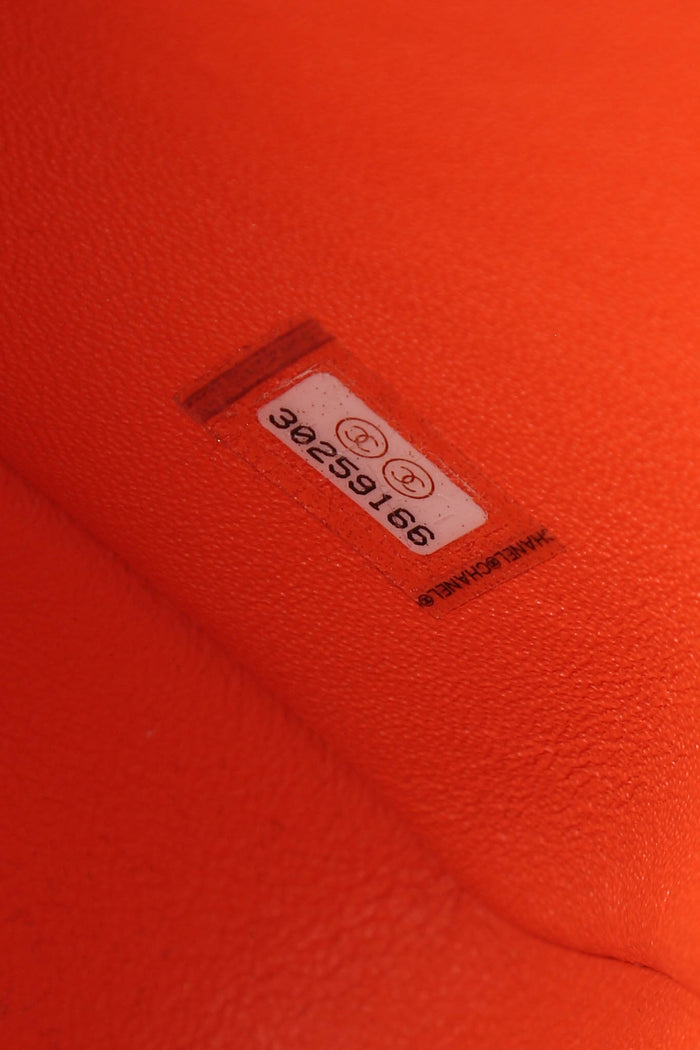 2020 Chanel Orange Lambskin Leather Mini Rectangular Flap Shoulder Bag