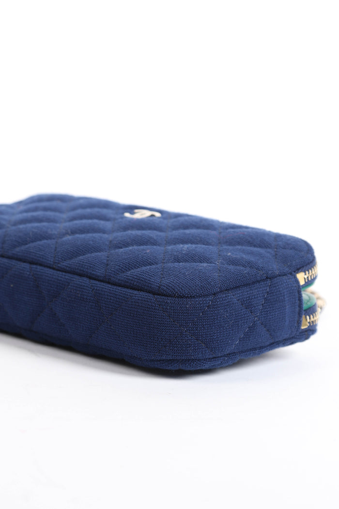 2019 Chanel Navy Jersey Mini Crossbody Bag