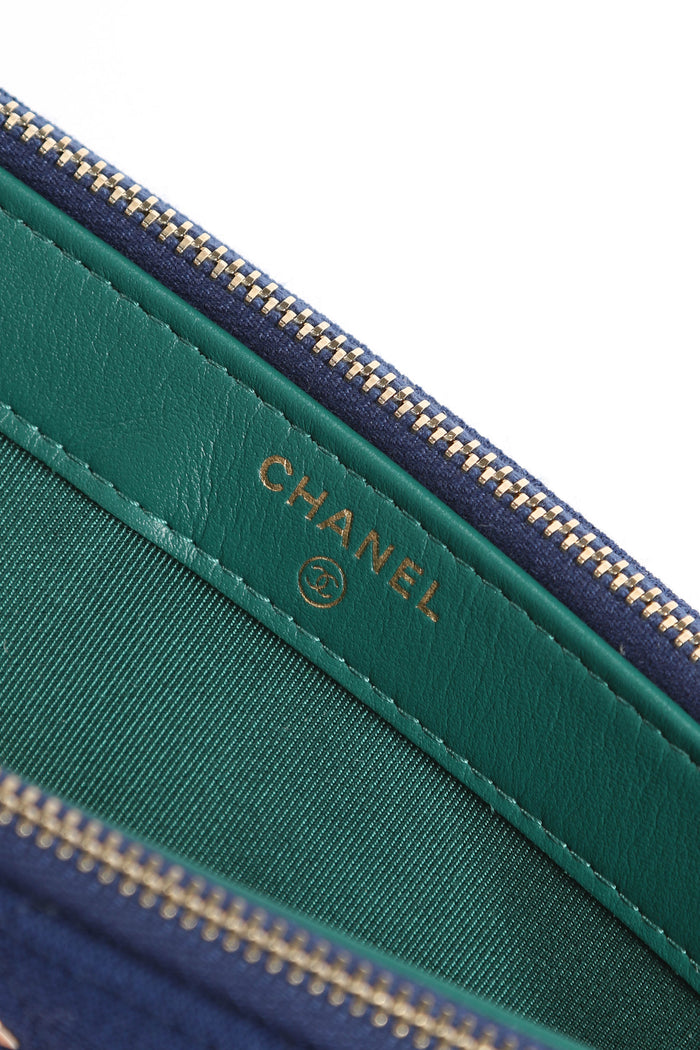 2019 Chanel Navy Jersey Mini Crossbody Bag