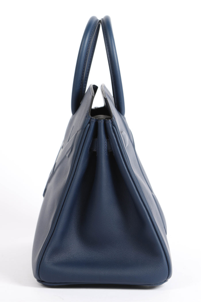 SUPER RARE 2022 Hermès Shadow Birkin in Swift Navy Leather 25cm