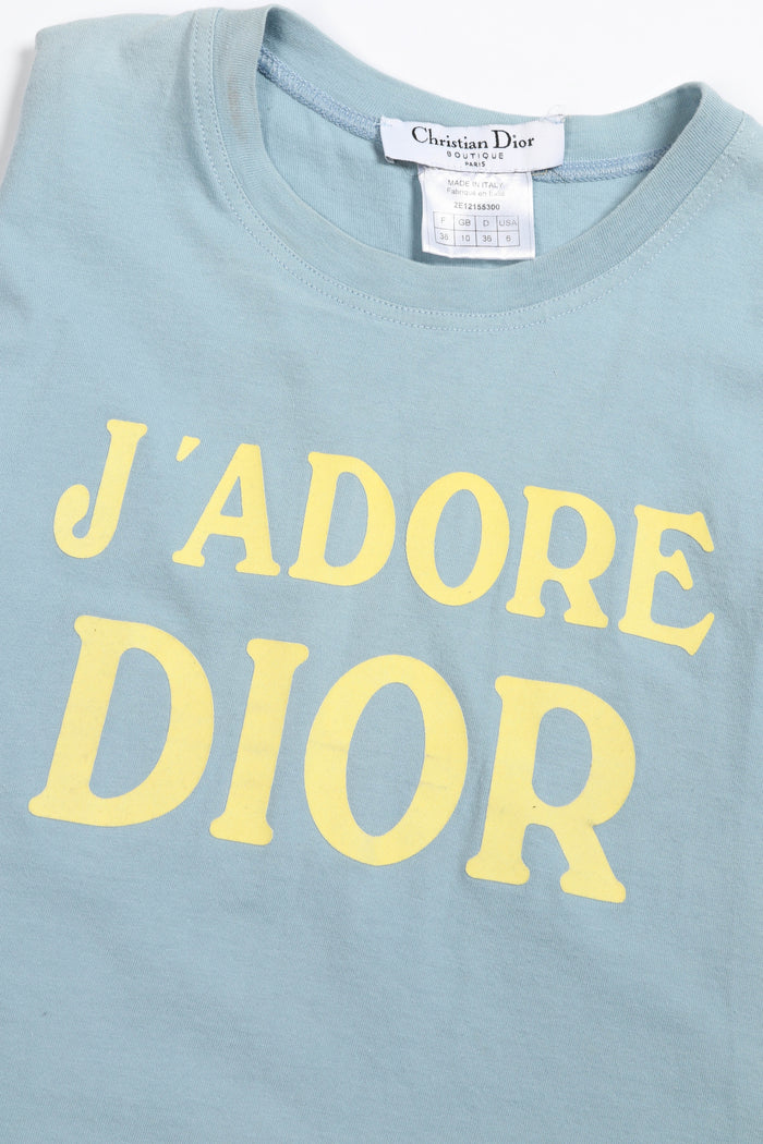 2000s Christian Dior "J'adore Dior" Blue Vest Top FR 38 (UK 10)