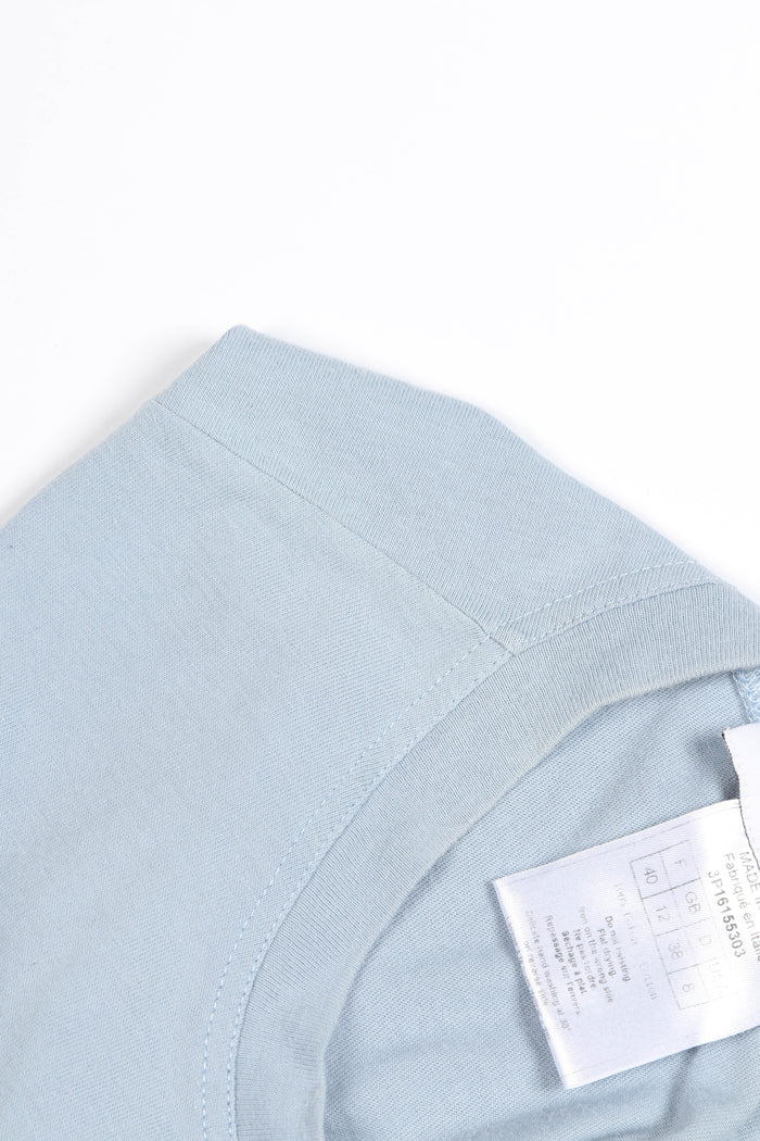 2000s Christian Dior Blue Blanket Stitch "J'adore Dior" Tank Top FR 40 (UK 12)