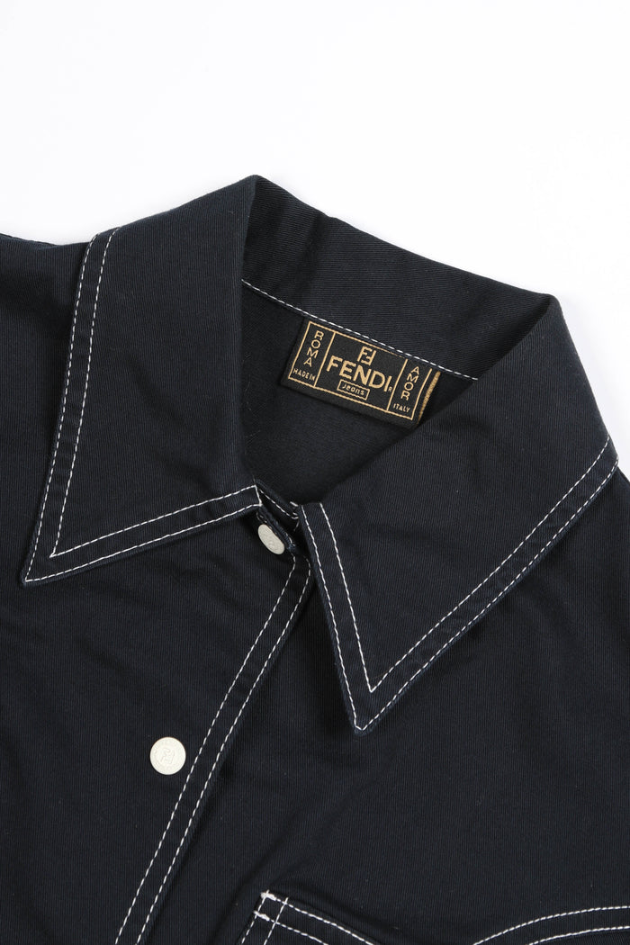 Vintage Fendi Dark Denim Shirt Dress IT 42 (UK 10)