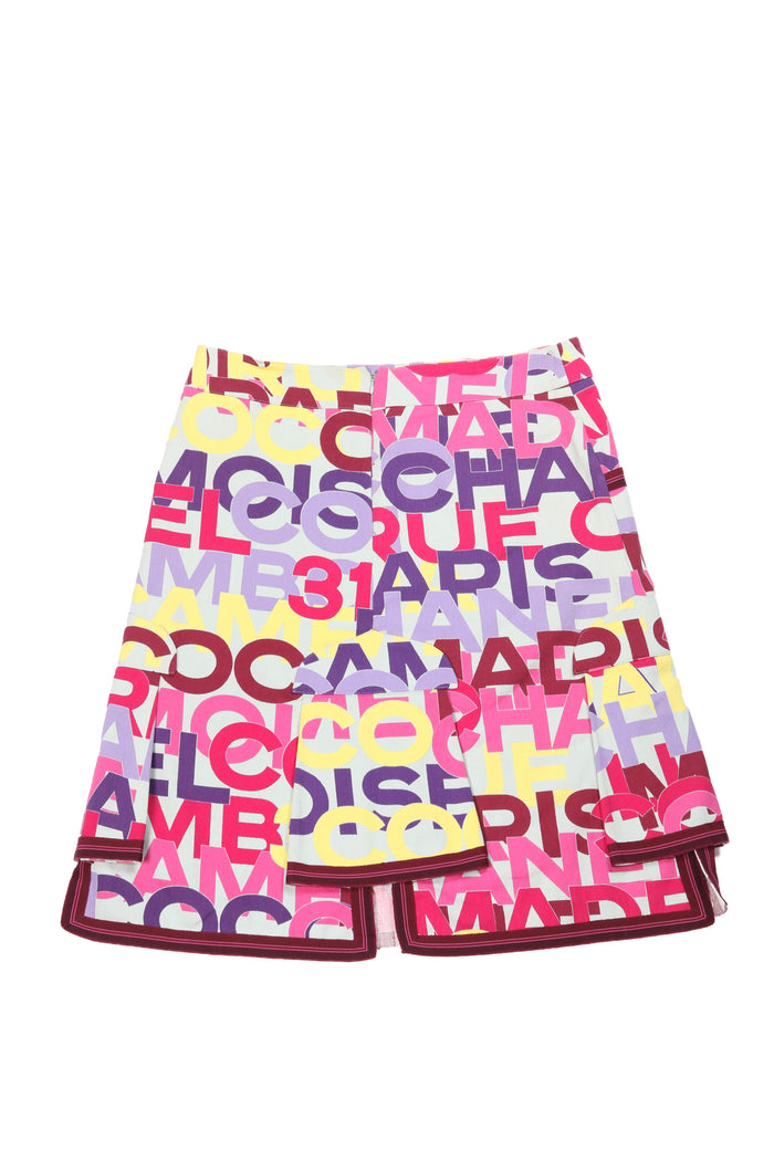 2000s Chanel Multicolour Midi Skirt FR 42 (UK 14)