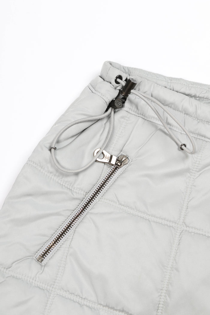 2000s Chanel Sports Line Grey Quilted Puffer Skirt FR 38 (UK 10)