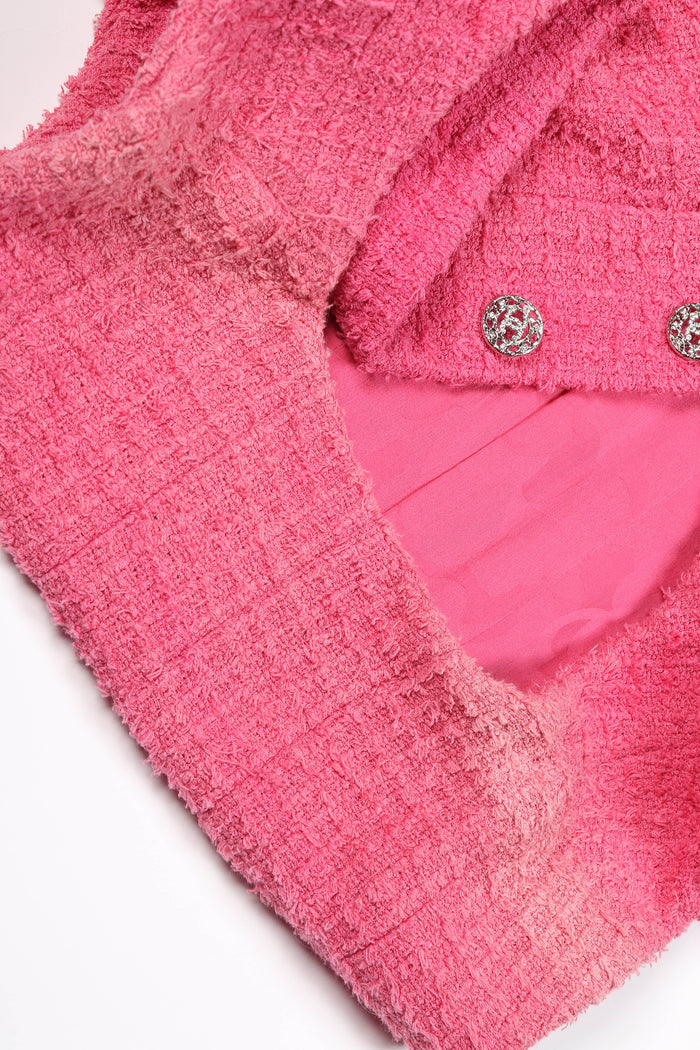 Chanel Pink Tweed Button Down Top FR 34 (UK 6)