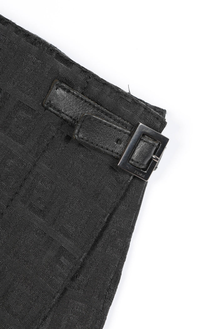 Vintage Fendi Black Zucchino Wrap Skirt