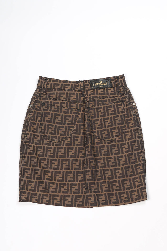 Vintage Fendi Zucca Print Skirt 30" Waist