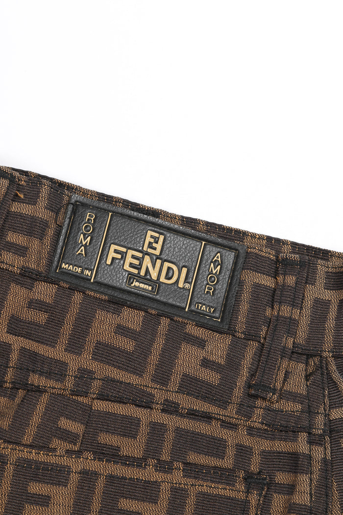 Vintage Fendi Zucca Print Skirt 30" Waist