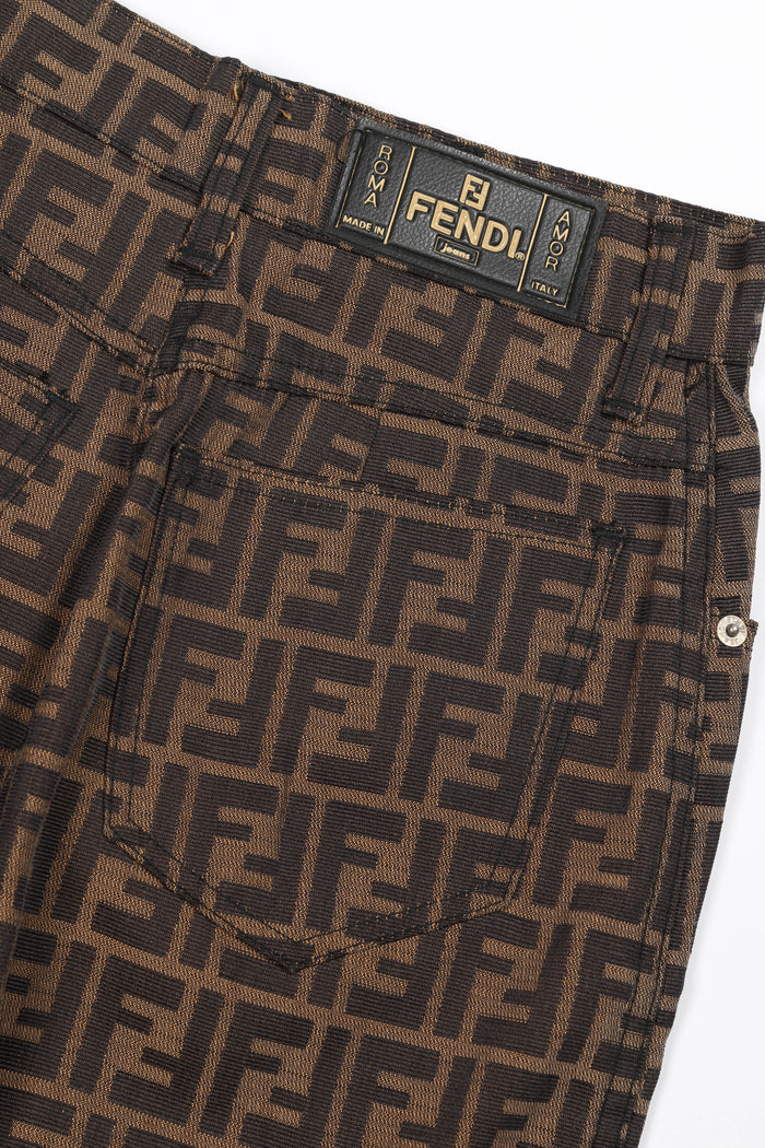 Vintage Fendi Zucca Print Skirt 30" Waist