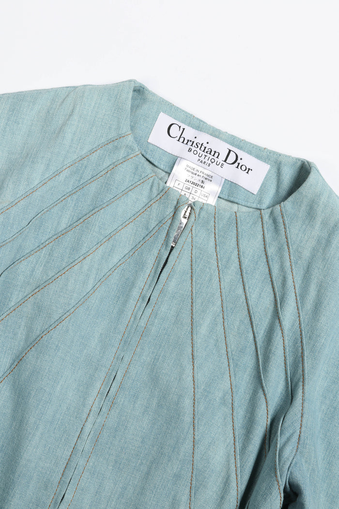 Vintage Christian Dior Denim Columbus Jacket FR 36 (UK 8)