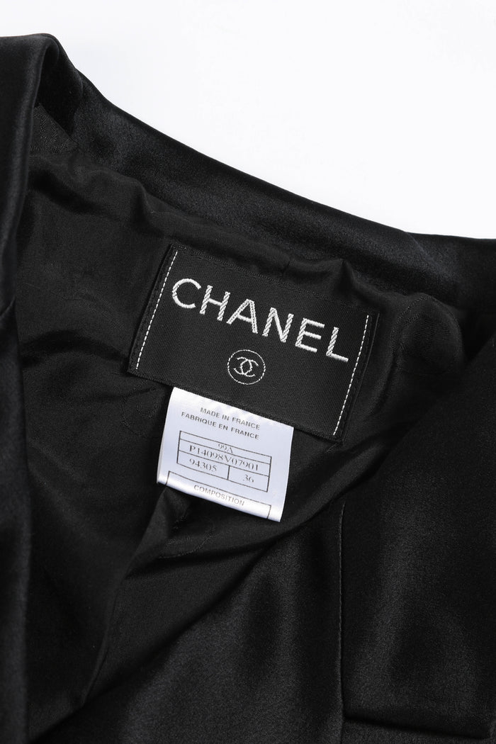 Vintage Chanel Black Silk Double Breasted Blazer FR 36 (UK 8)