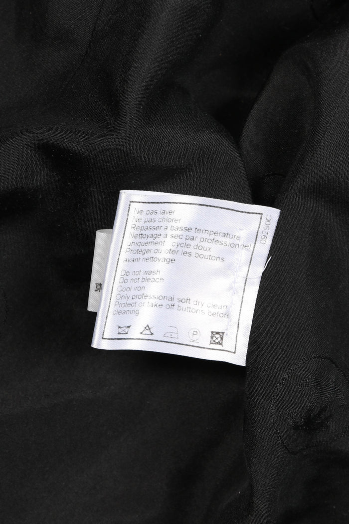Vintage Chanel Black Silk Double Breasted Blazer FR 36 (UK 8)