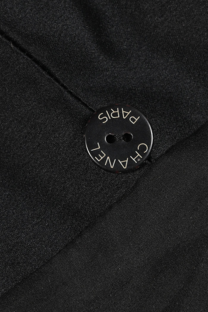 Vintage Chanel Black Silk Double Breasted Blazer FR 36 (UK 8)