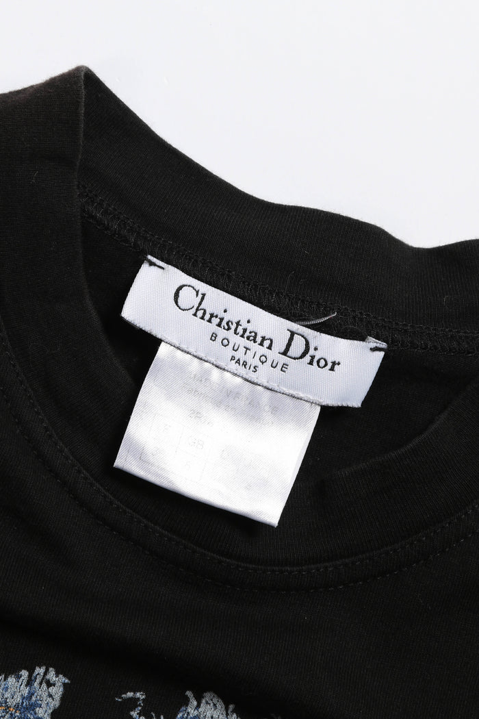 2000s Christian Dior Denim "Dior" Black T-shirt FR 36 (UK 8)