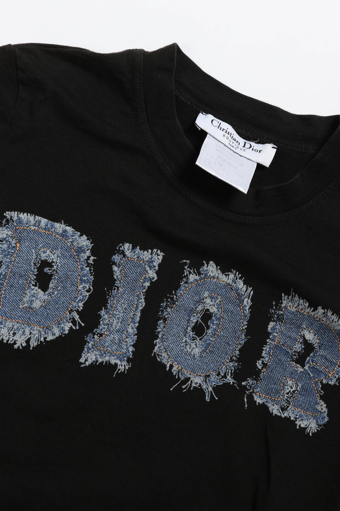 2000s Christian Dior Denim "Dior" Black T-shirt FR 36 (UK 8)