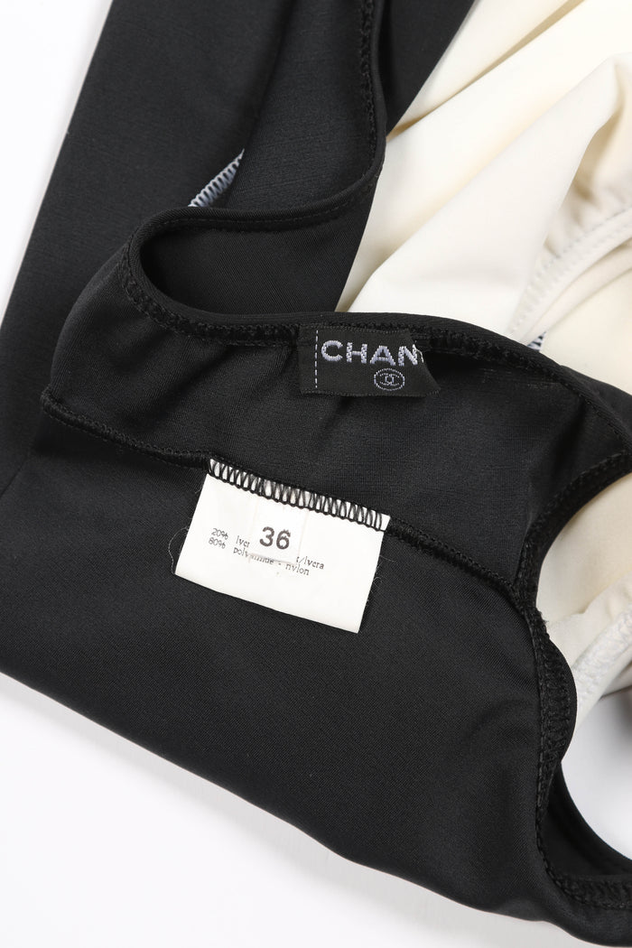 Vintage Chanel Black and White CC Swimsuit FR 36 (UK 8)