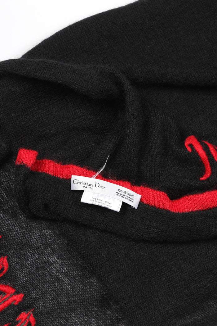 2000s Christian Dior Black Mohair Scarf