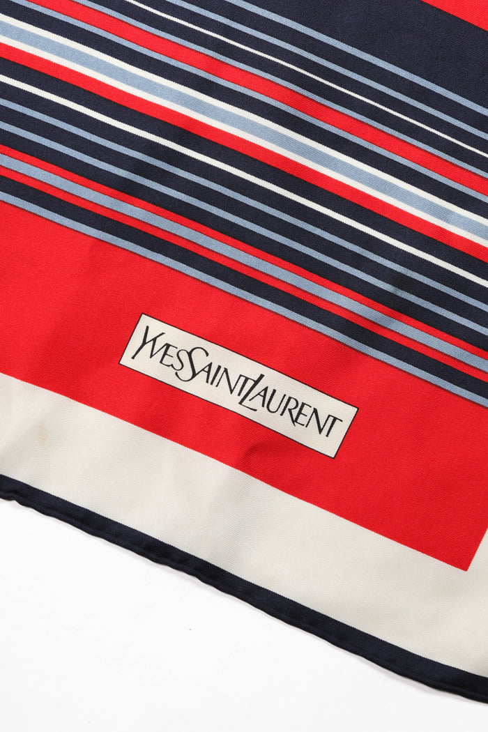 Vintage Yves Saint Laurent Silk Striped Scarf