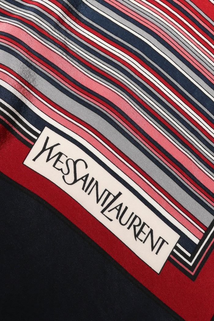 Vintage Yves Saint Laurent Silk Striped Scarf