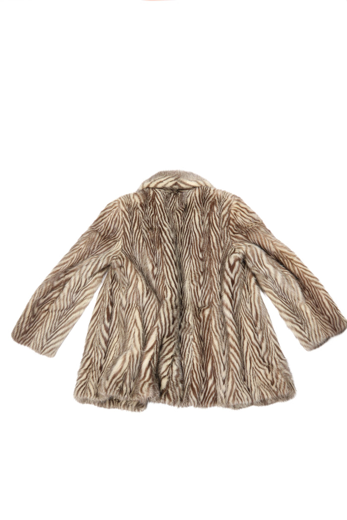 Vintage Cream and Brown Fur Coat
