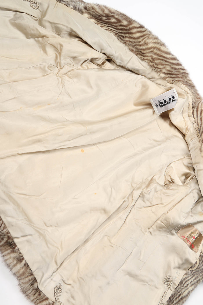 Vintage Cream and Brown Fur Coat