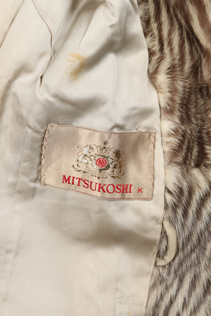 Vintage Cream and Brown Fur Coat
