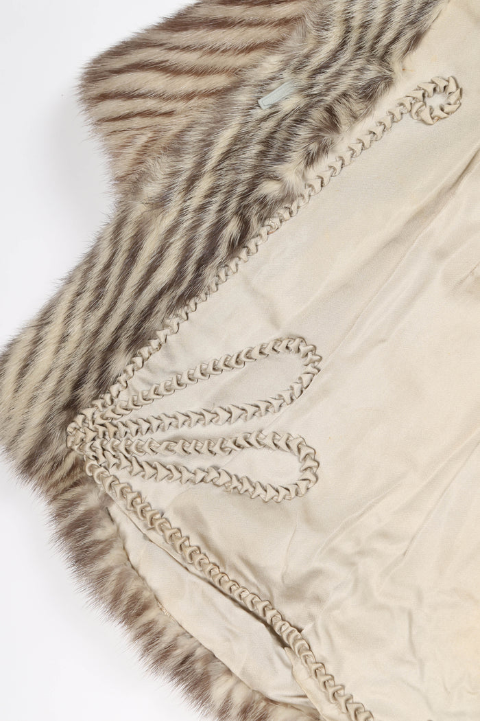 Vintage Cream and Brown Fur Coat