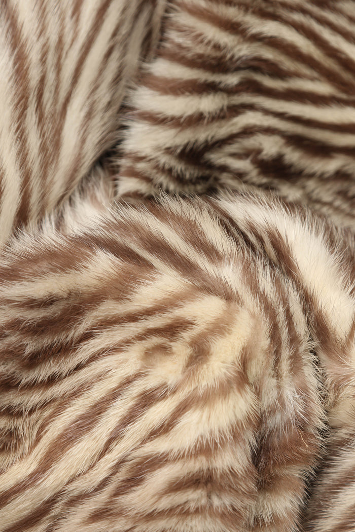 Vintage Cream and Brown Fur Coat