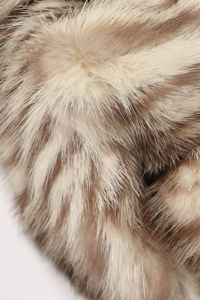 Vintage Cream and Brown Fur Coat
