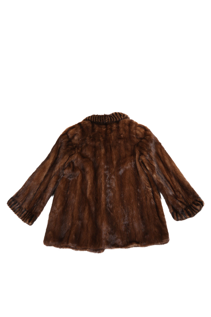 Vintage Brown Mixed Mink Fur Coat