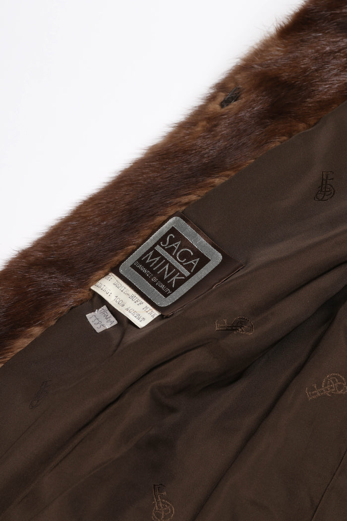 Vintage Brown Mixed Mink Fur Coat