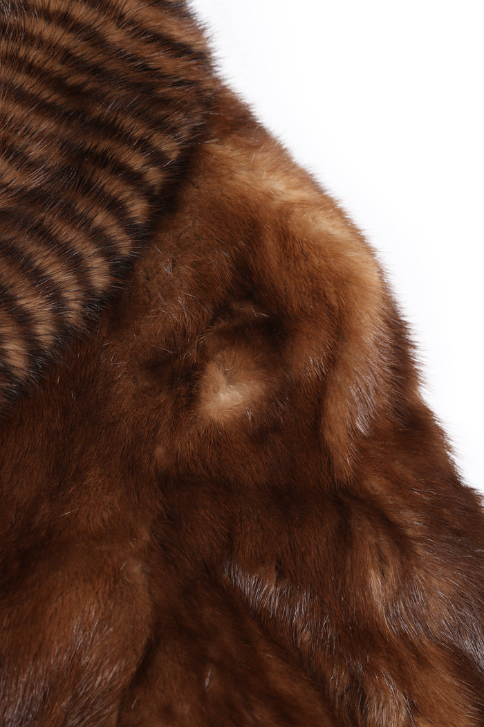 Vintage Brown Mixed Mink Fur Coat