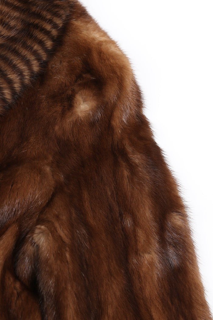 Vintage Brown Mixed Mink Fur Coat