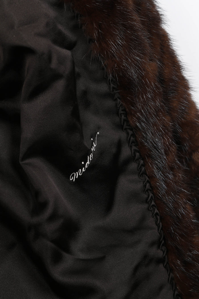 Vintage Brown Chevron Fur Coat