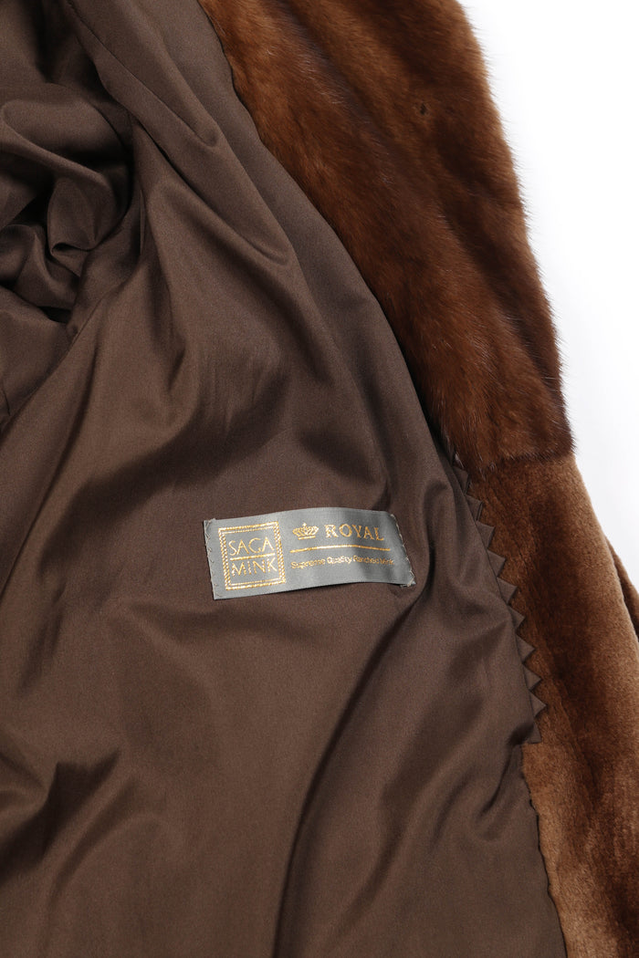 Vintage Brown Long Mink Fur Coat