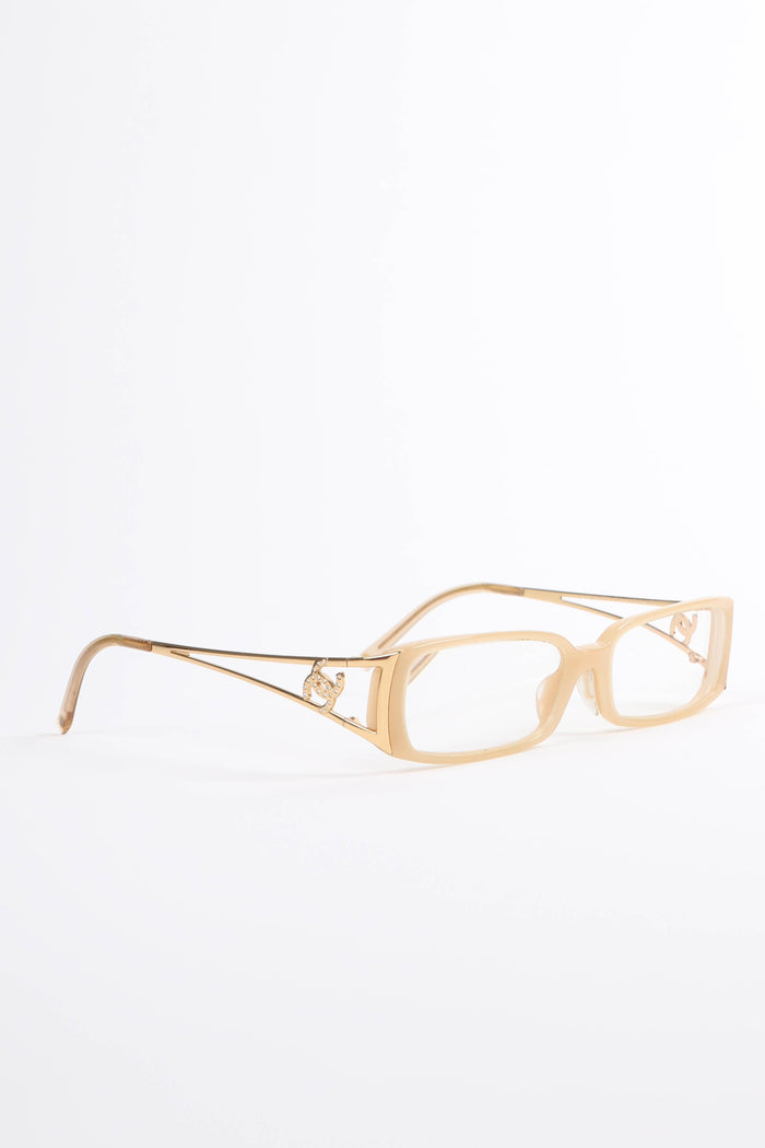 Prescription 2000s Chanel Beige Diamantè Glasses