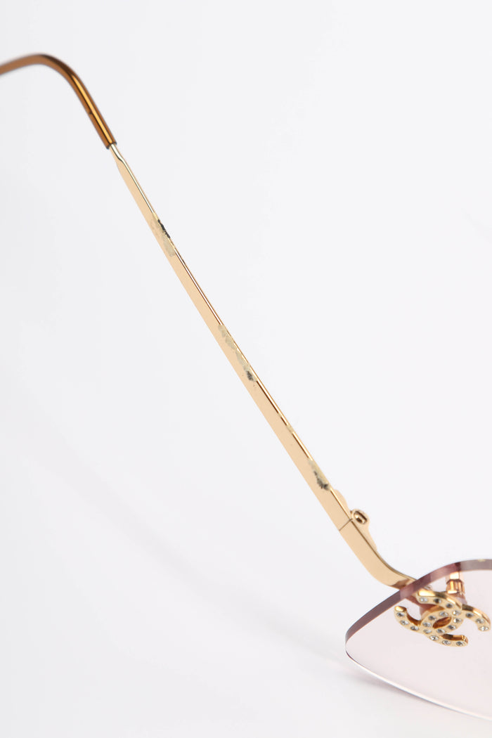 Prescription 2000s Chanel Pink CC Diamantè Glasses
