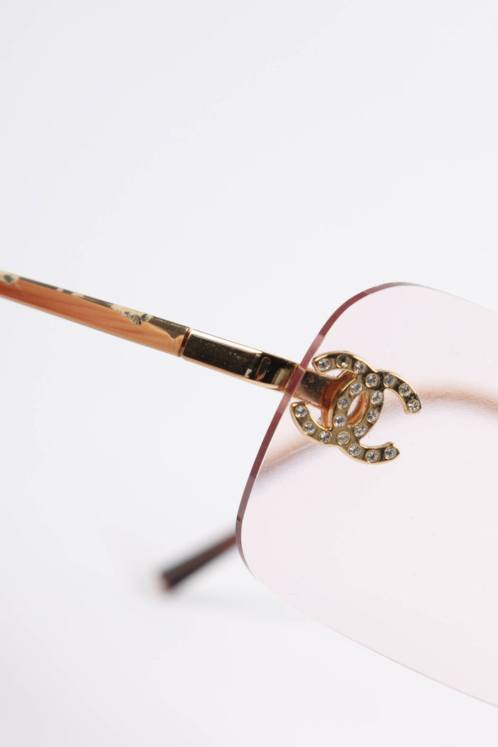 Prescription 2000s Chanel Pink CC Diamantè Glasses
