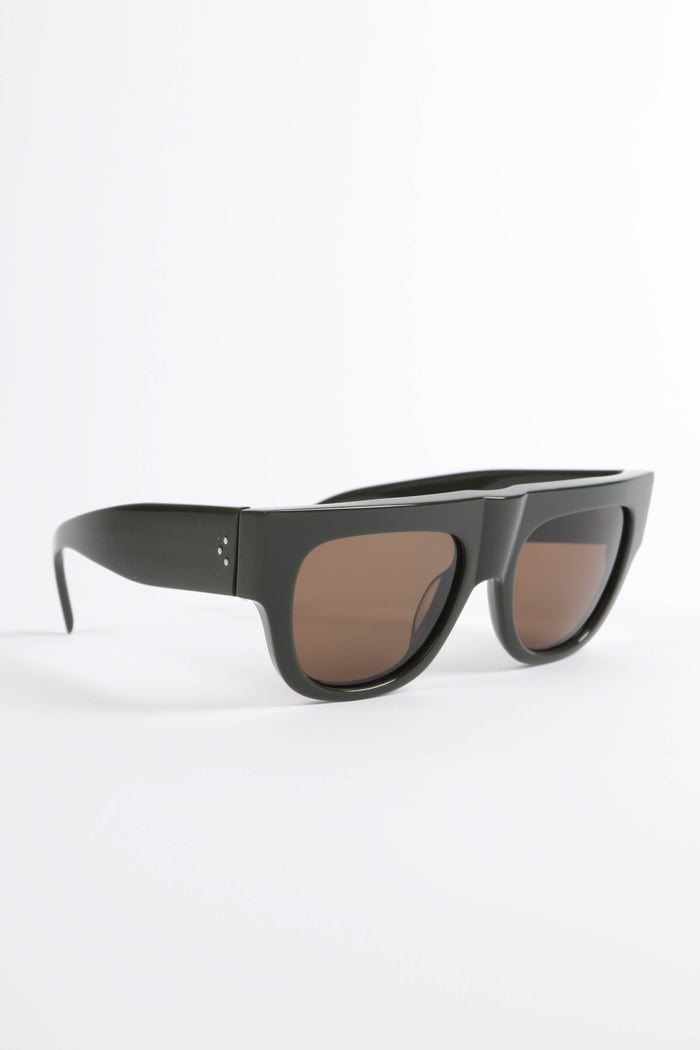 Celine Khaki Green Square Skate Sunglasses