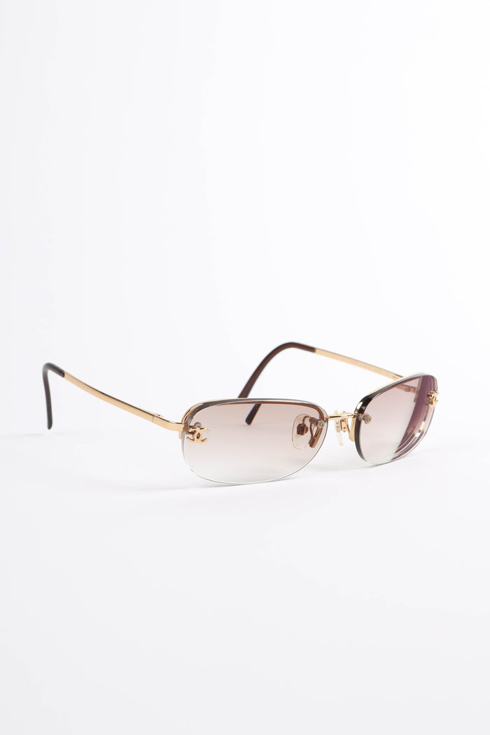 Prescription 2000s Chanel Gold CC Sunglasses
