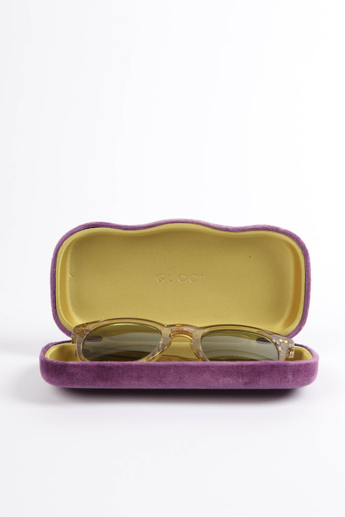Gucci Clear Frame Square Sunglasses