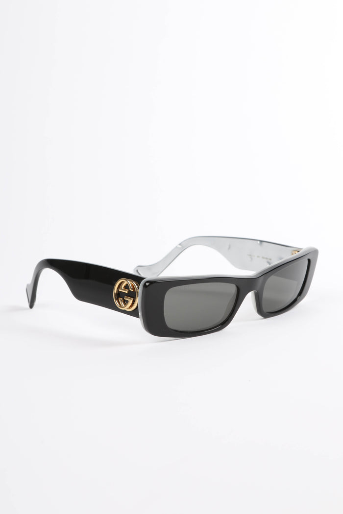 Gucci Black Rectangular Frame Sunglasses