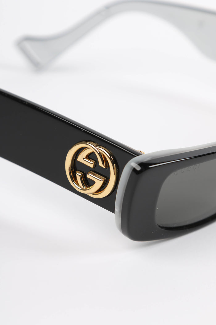 Gucci Black Rectangular Frame Sunglasses