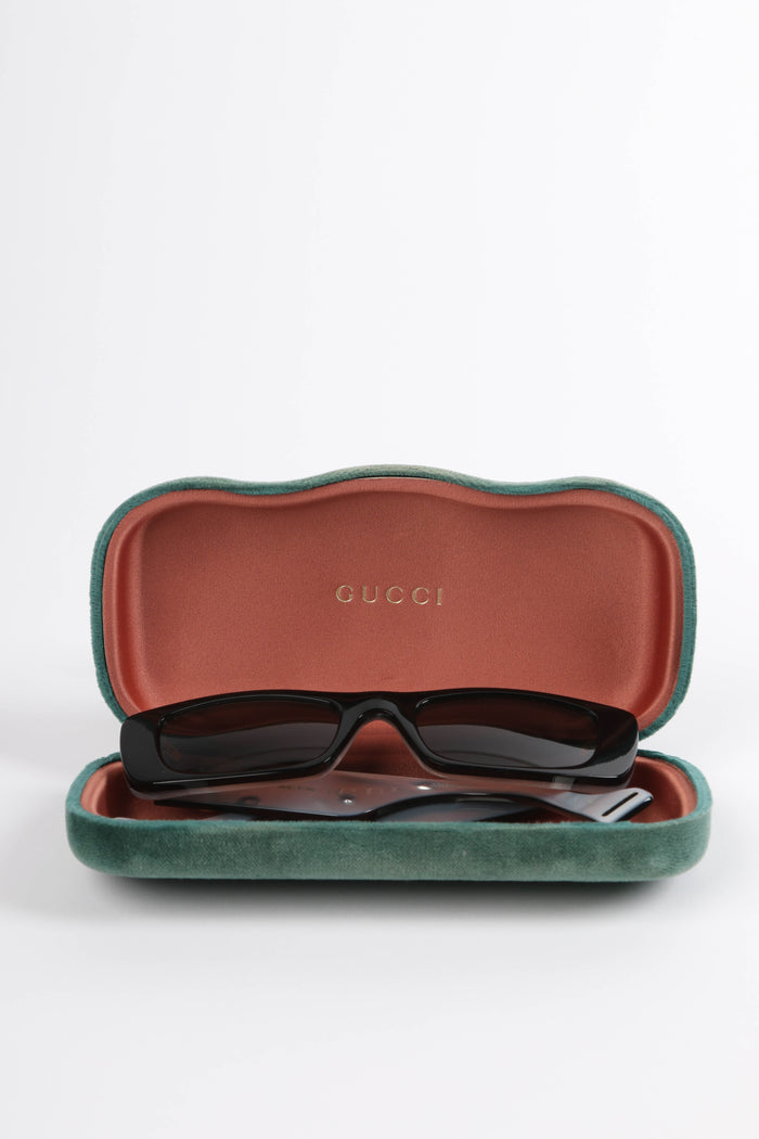 Gucci Black Rectangular Frame Sunglasses