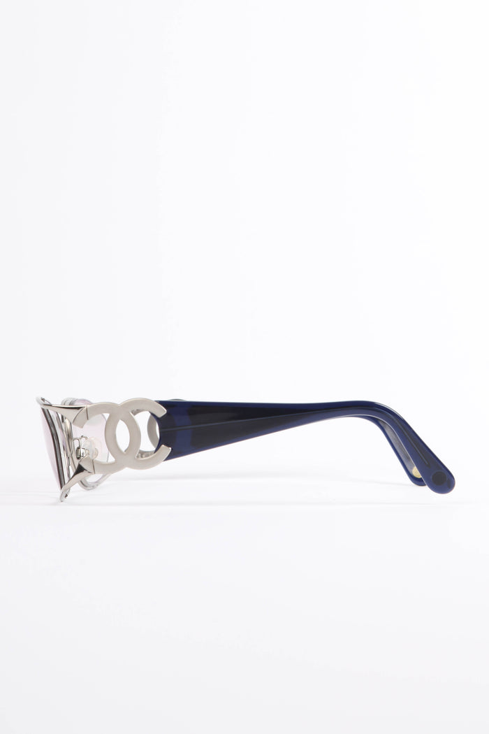 Prescription 2000s Chanel CC Blue Frame Glasses
